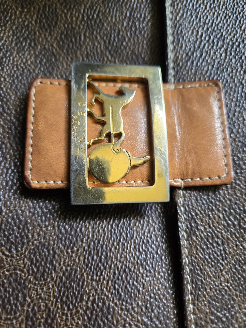 Vintage Céline Macadam Crossbody Bag Horse Carriage Buckle - Picture 7 of 16
